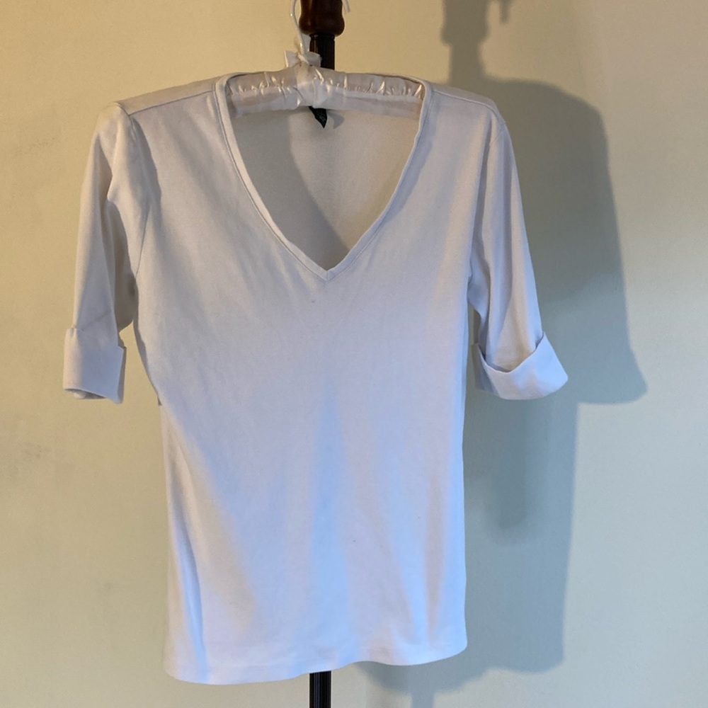 Ralph Lauren White V neck-Medium